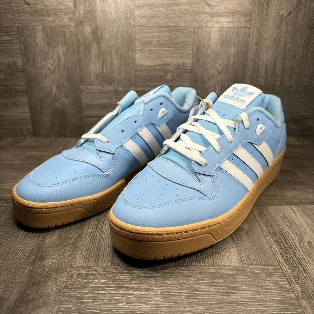 Adidas Rivalry Low Mens 13 Blue Leather Gum Sole Retro Basketball NEW JH7149